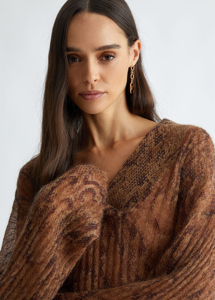 Printed wool-blend sweater