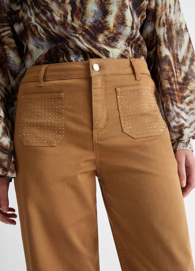 Flared cropped trousers