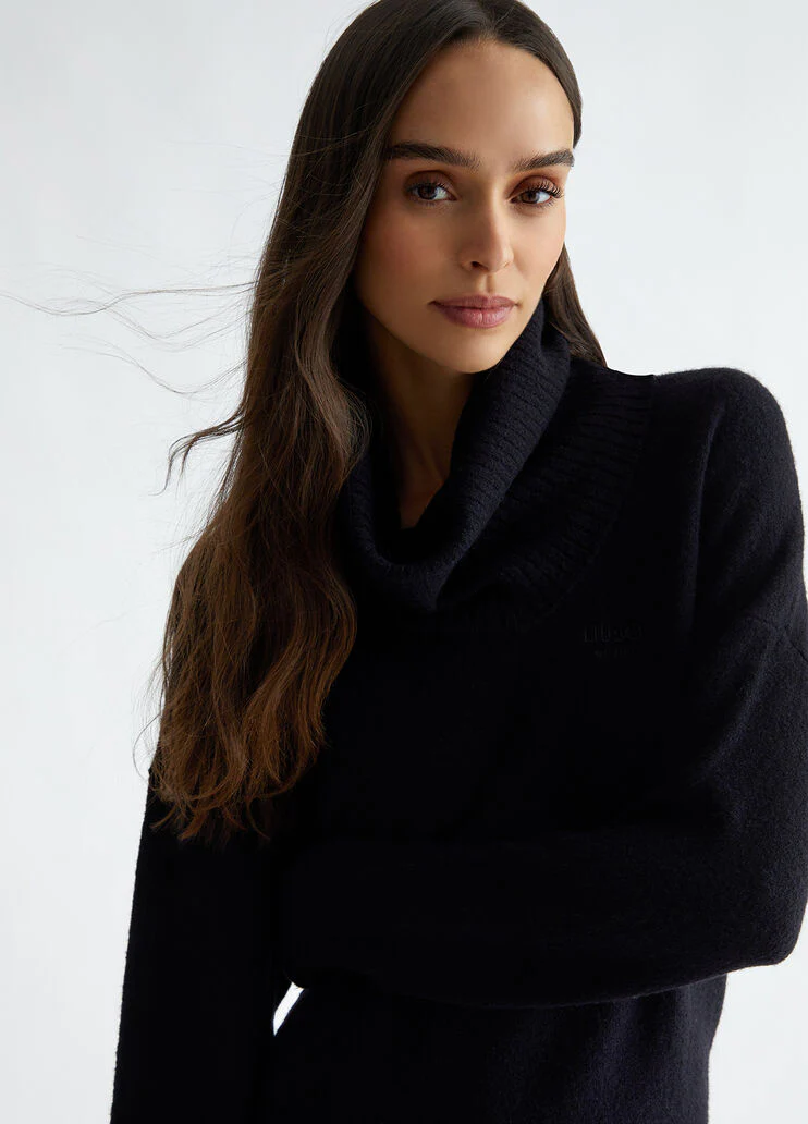 Wool-blend knit dress