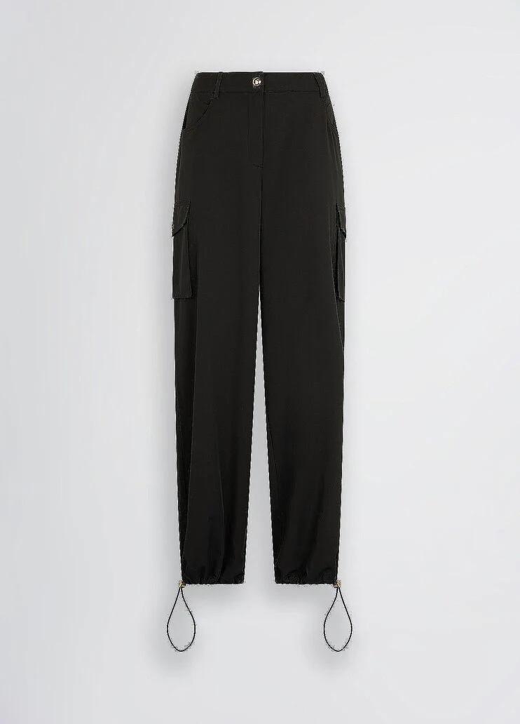 Black cargo trousers