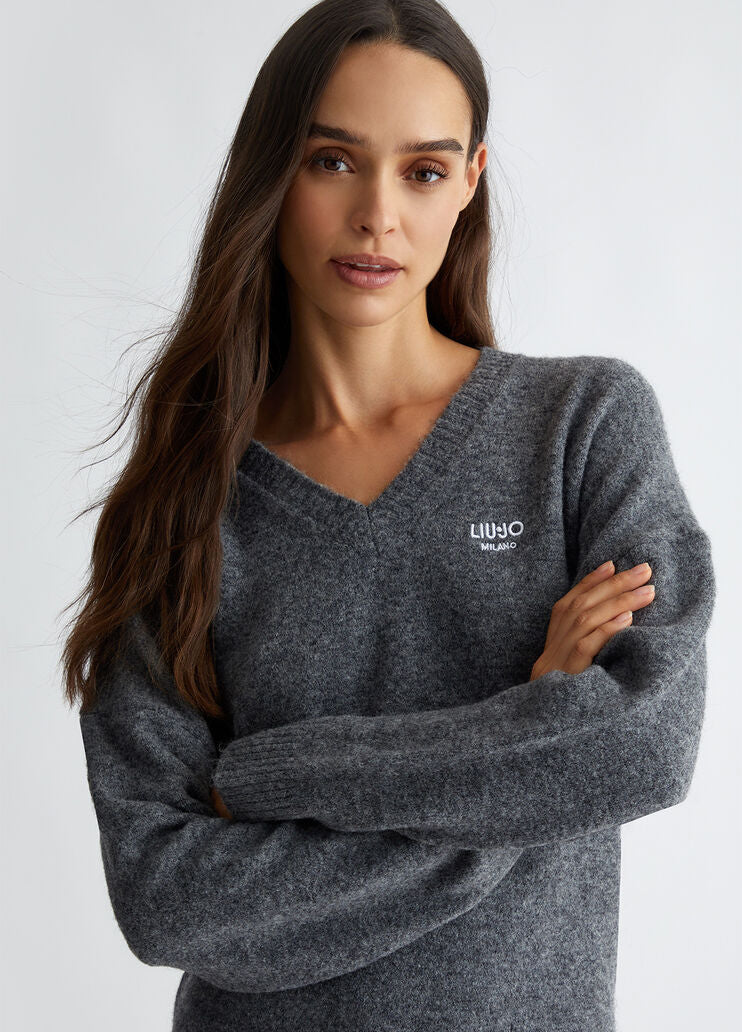 Wool-blend knit dress