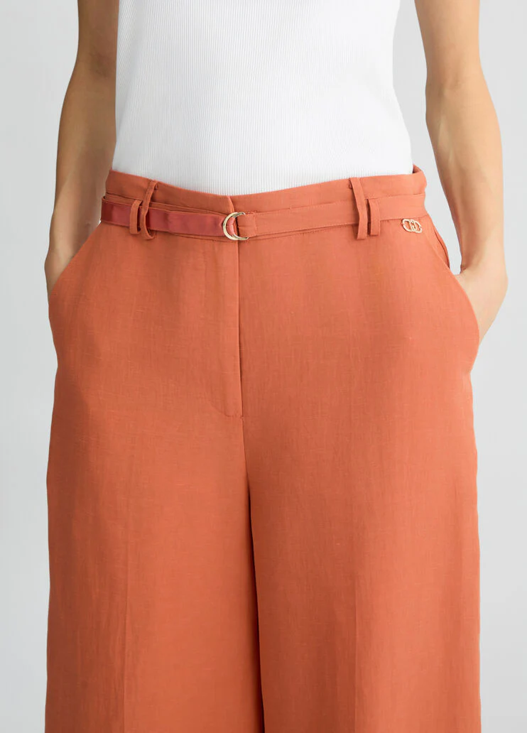 Linen blend Bermuda shorts