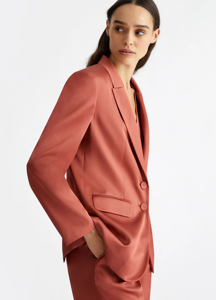 Satin suit blazer