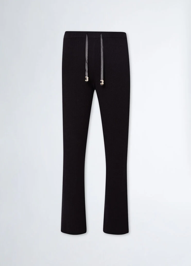 Rib-knit trousers