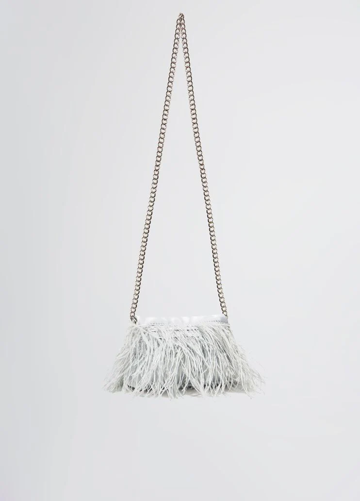 Mini LaPuffy bag with feathered detailing