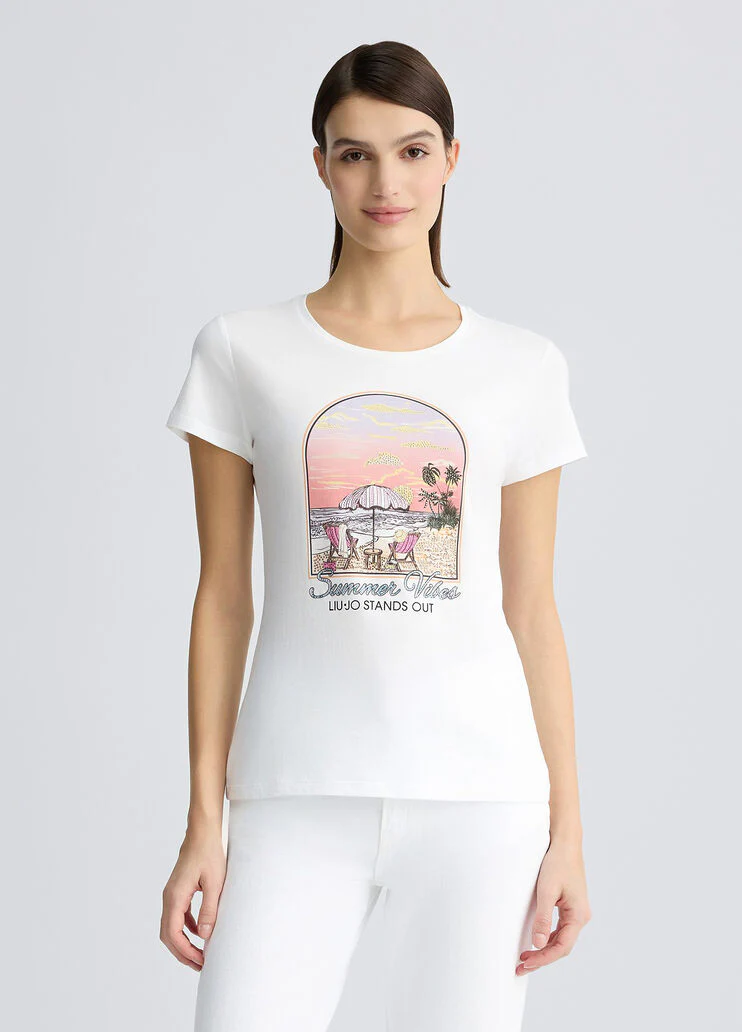 Cotton T-shirt with print