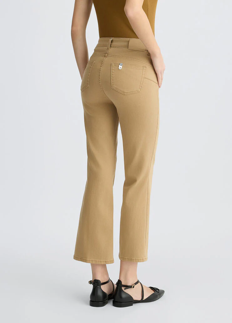 White high-rise bootcut trousers