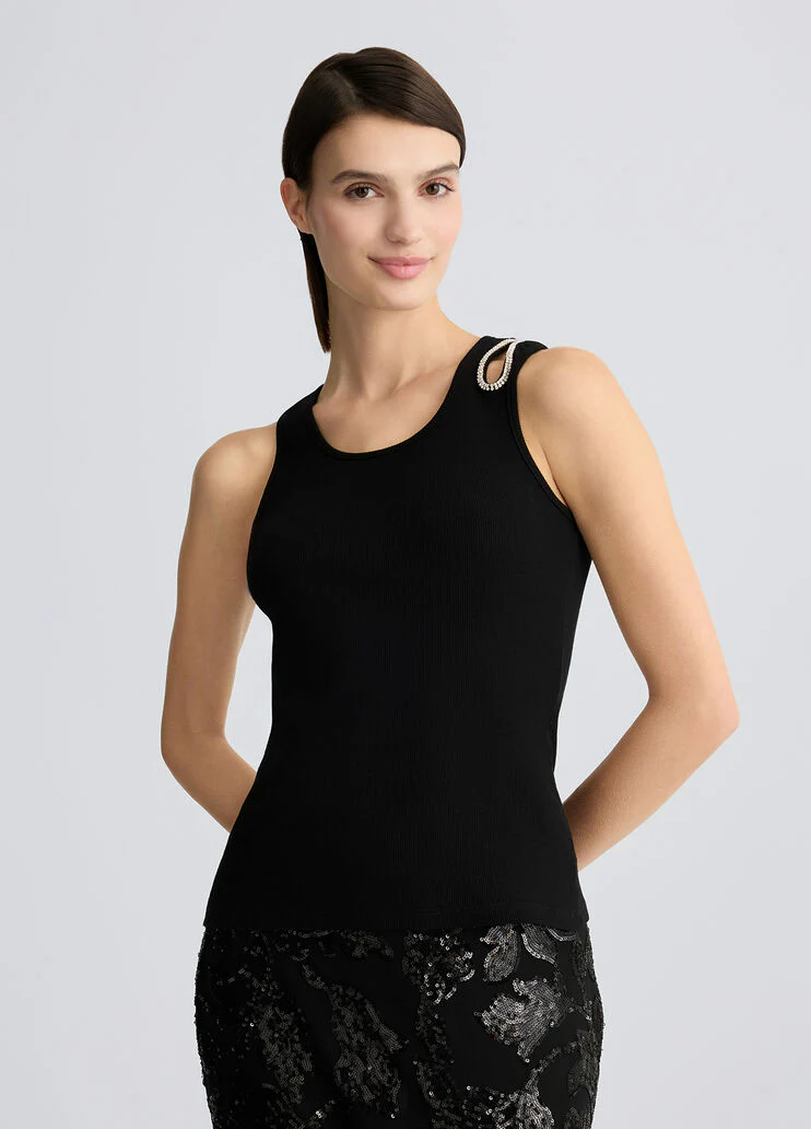 Black top with rhinestones