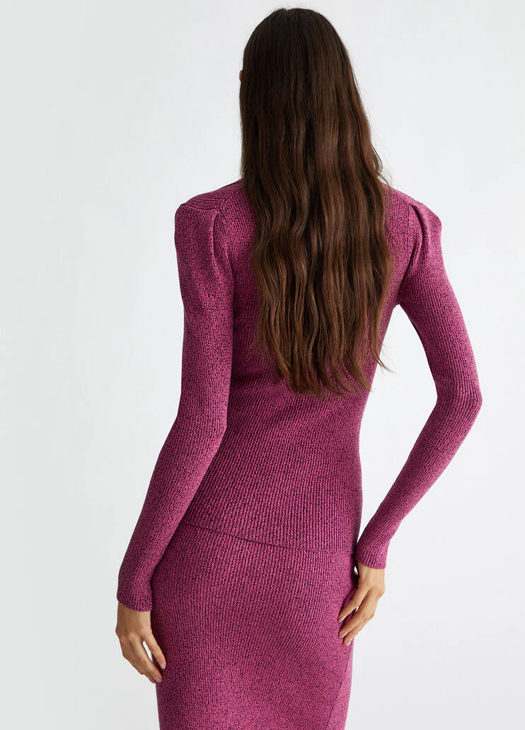 Lurex knit polo-shirt