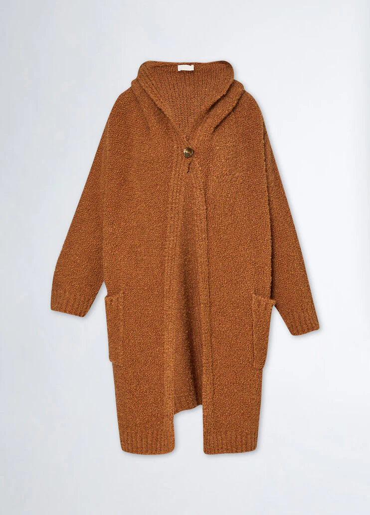 Wool blend knit coat