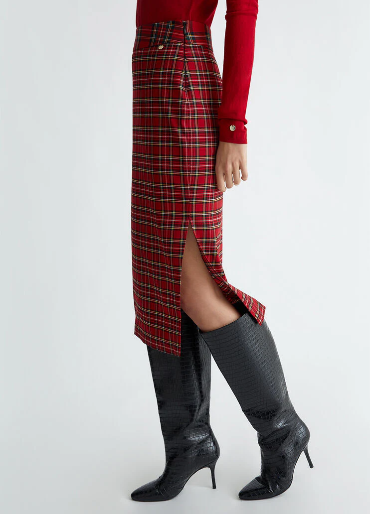 Tartan midiskirt
