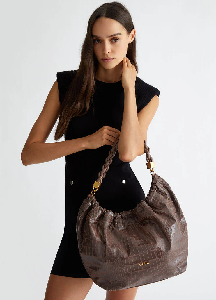 Crocodile-print handbag