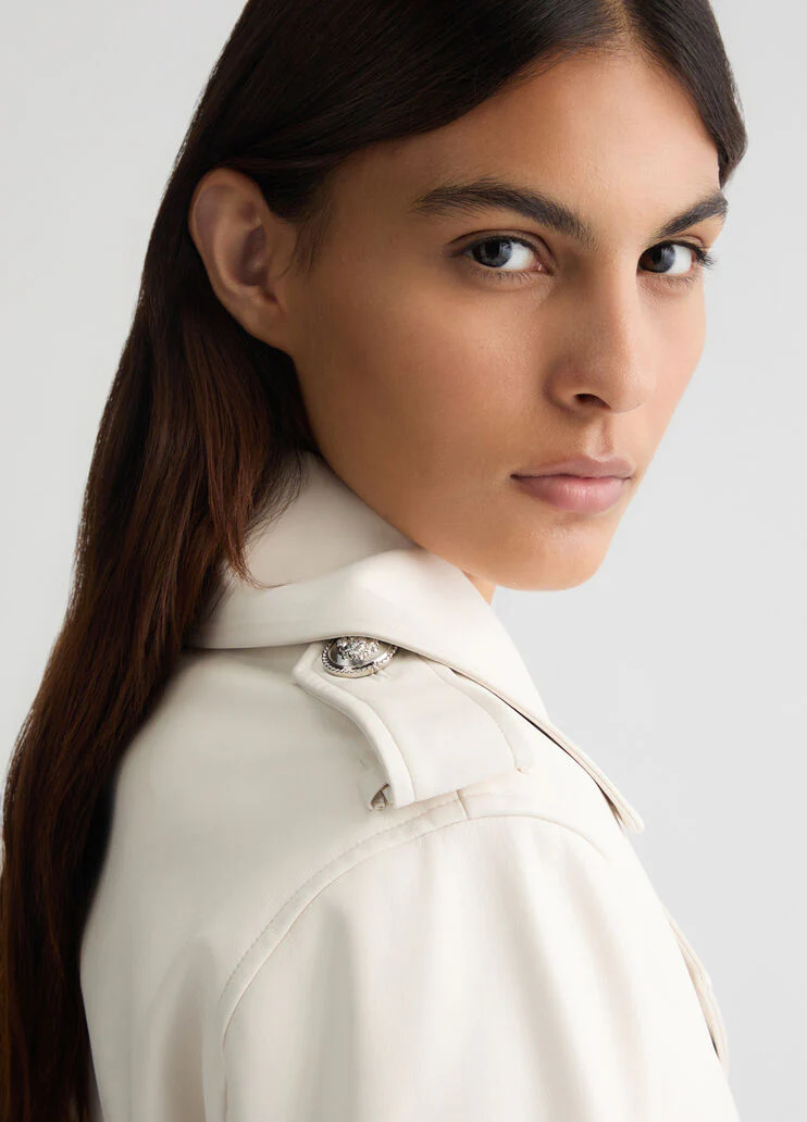 Coated fabric trench coat