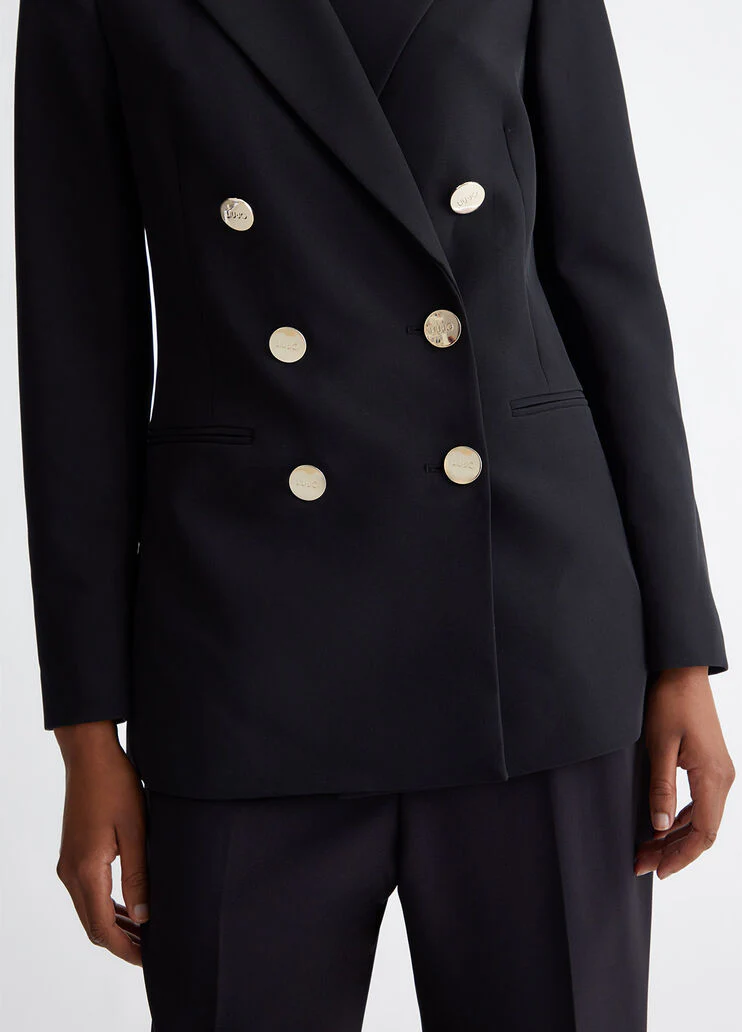 Double-breasted stretch blazer