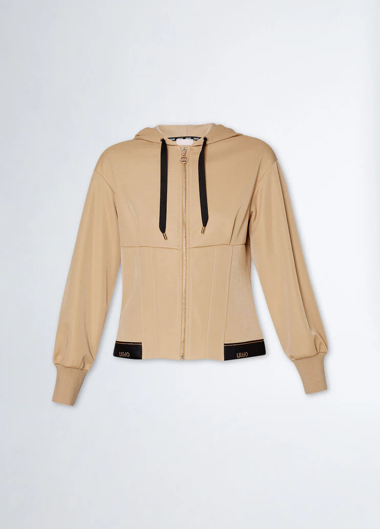 Hooded sweatshirt with zip