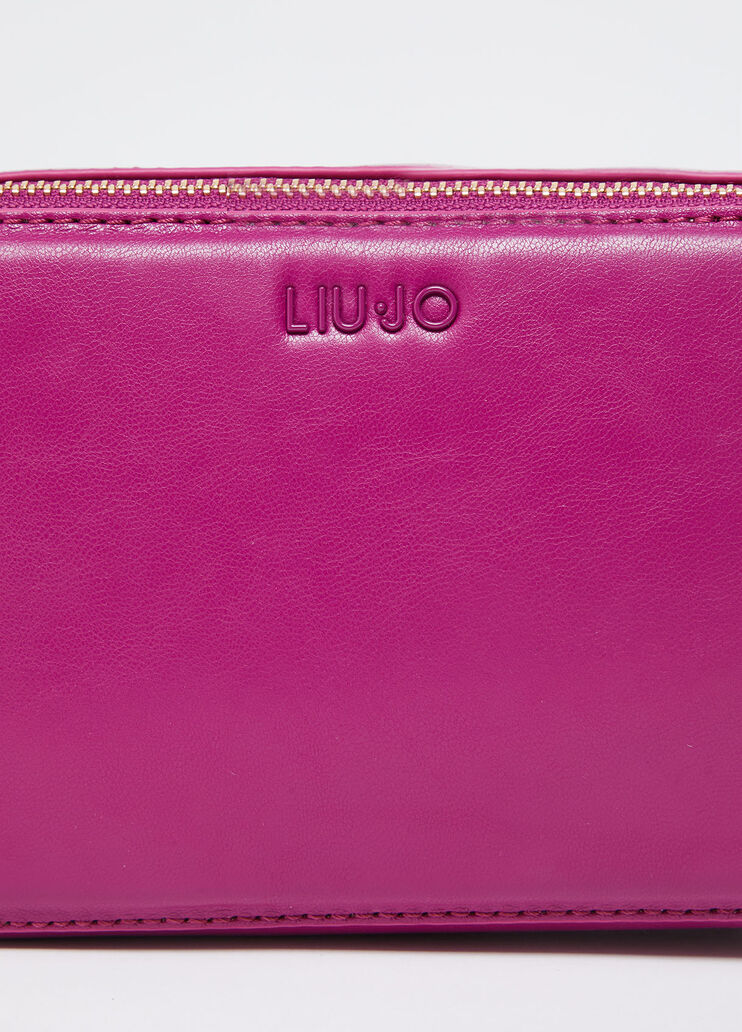Fuchsia crossbody bag with maxi-logo