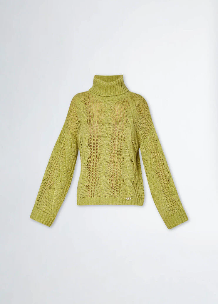 Alpaca and wool polo-neck