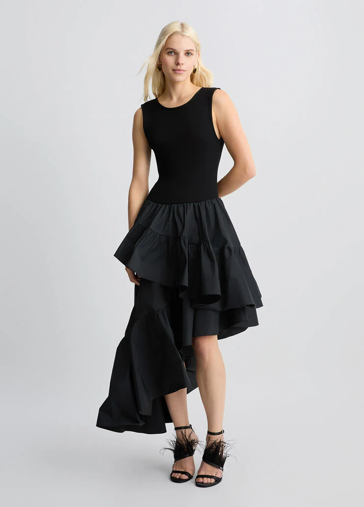 Black taffeta dress