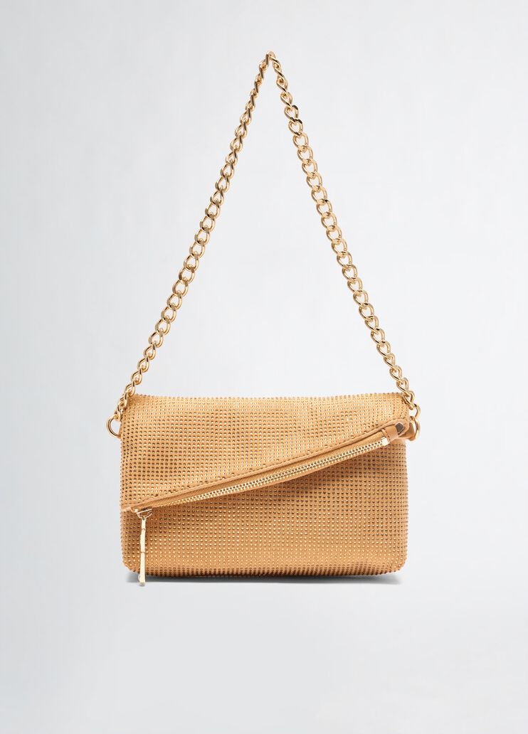 Shoulder bag with rhinestones