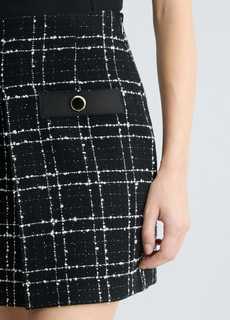 Bouclé lurex miniskirt