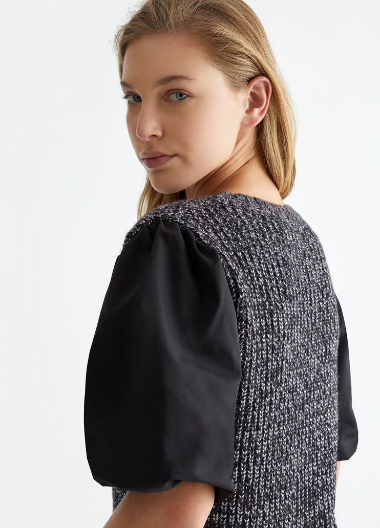 Wool and lurex knit dress