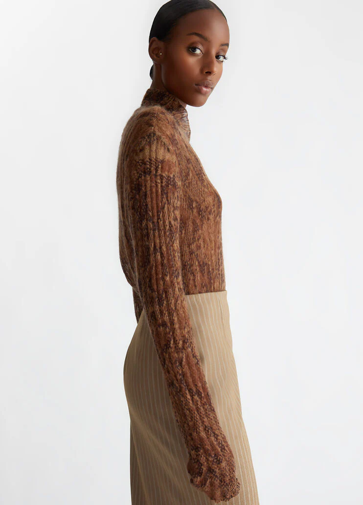 Printed wool-blend sweater