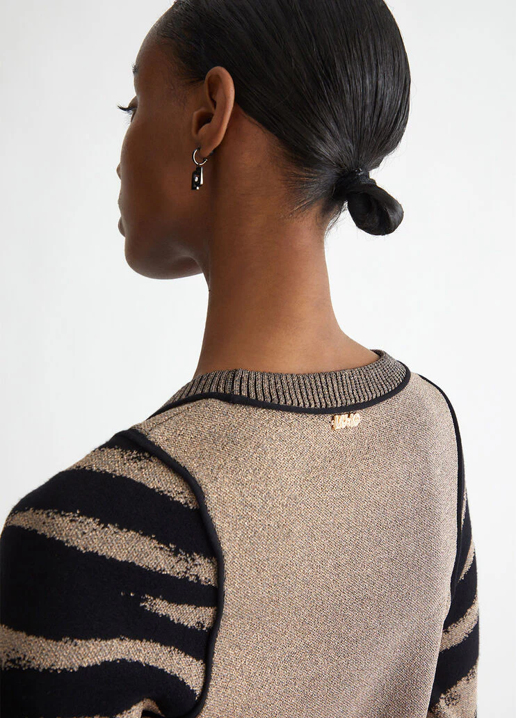 Animal-design knit dress