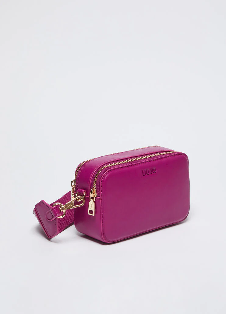 Fuchsia crossbody bag with maxi-logo