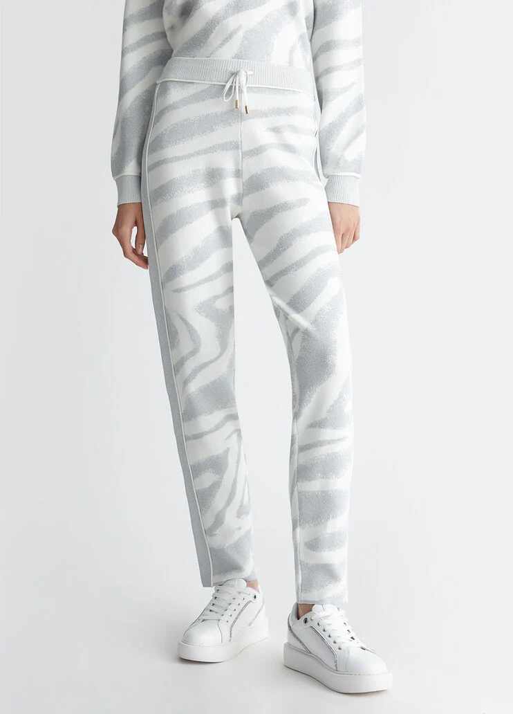 Animal-design knit trousers