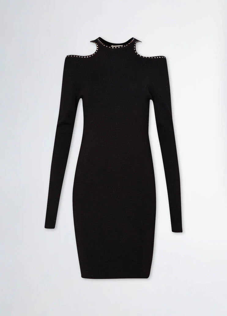 Knit dress with studs