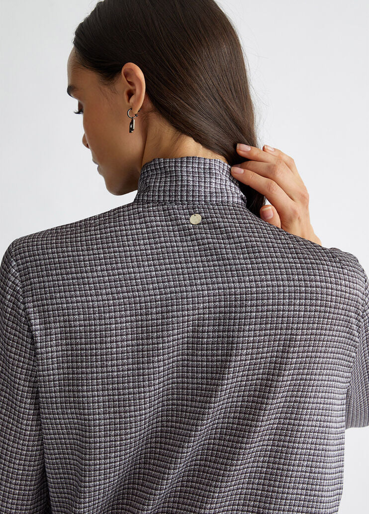 Printed satin shirt dress