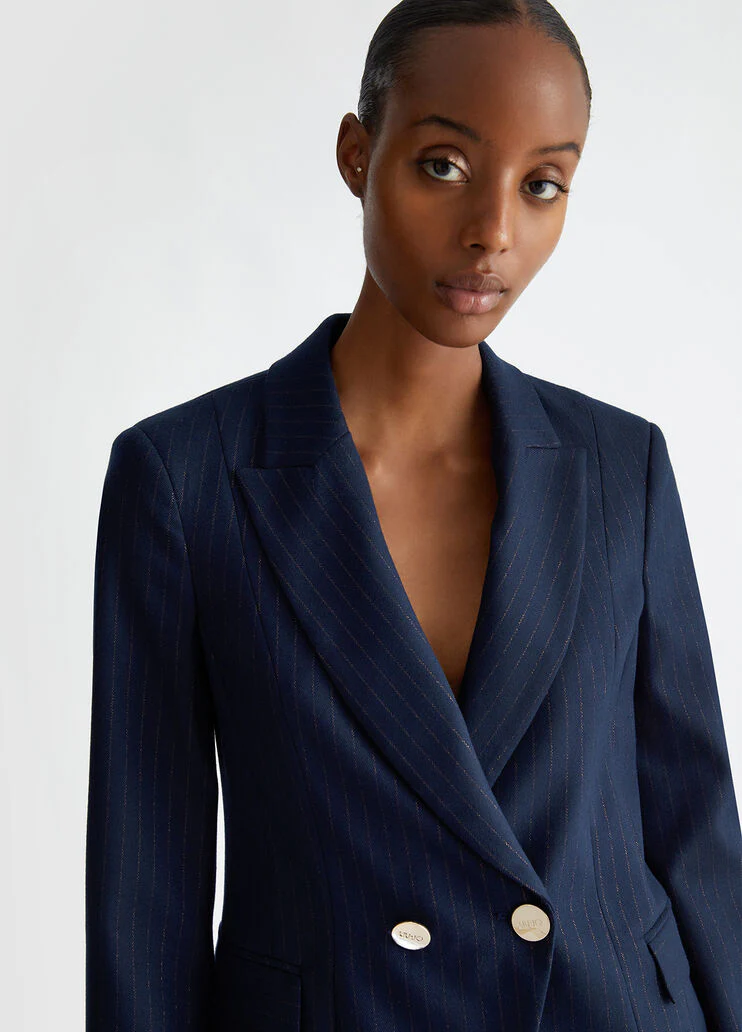 Pinstripe flannel blazer
