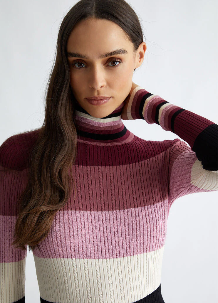 Striped turtleneck