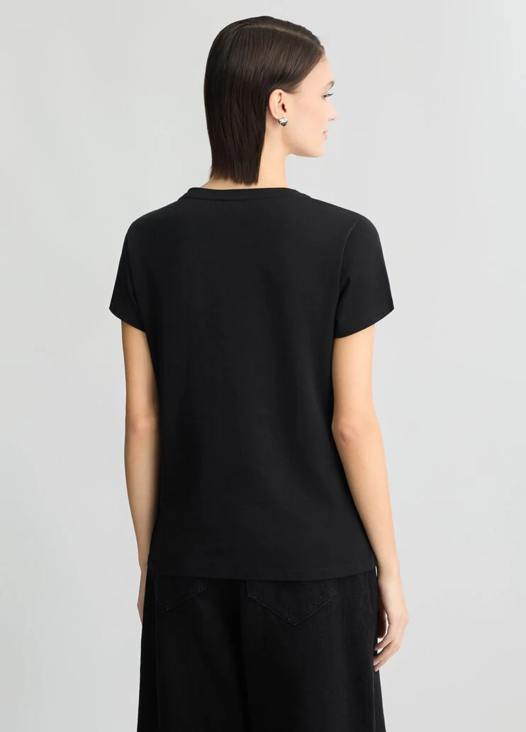 T-shirt with logo and gemstones