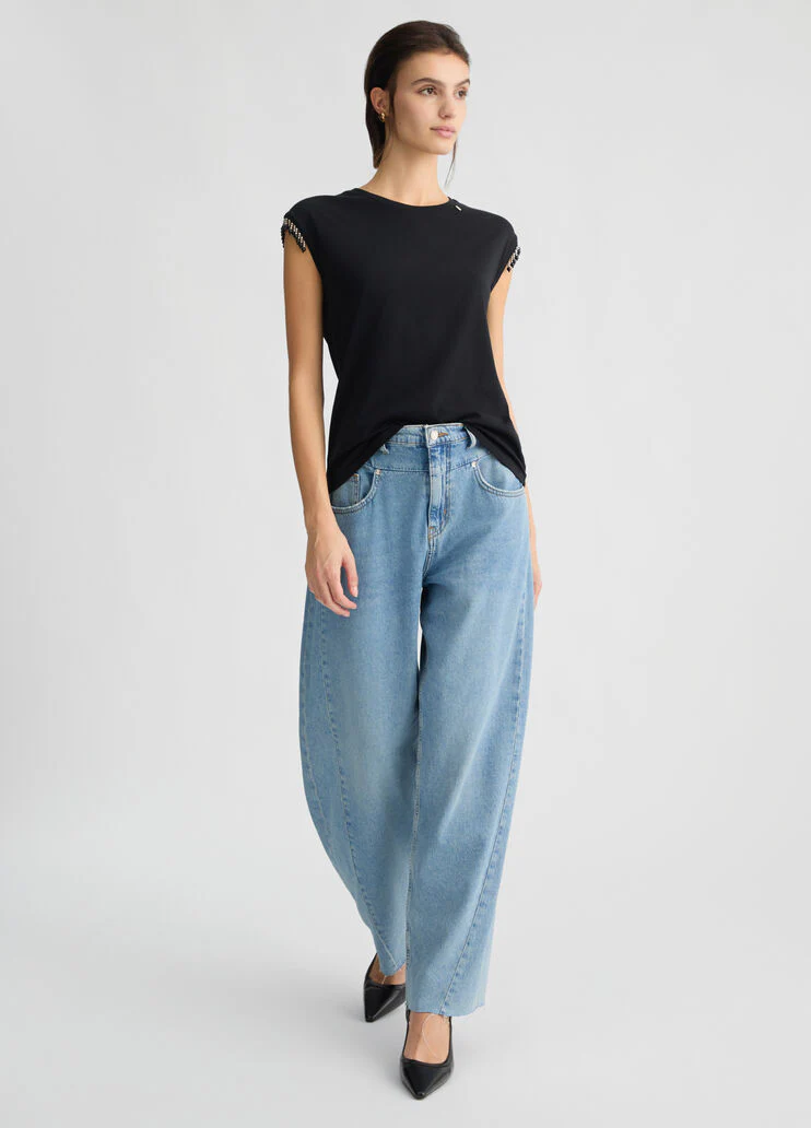 Jersey T-shirt with beads