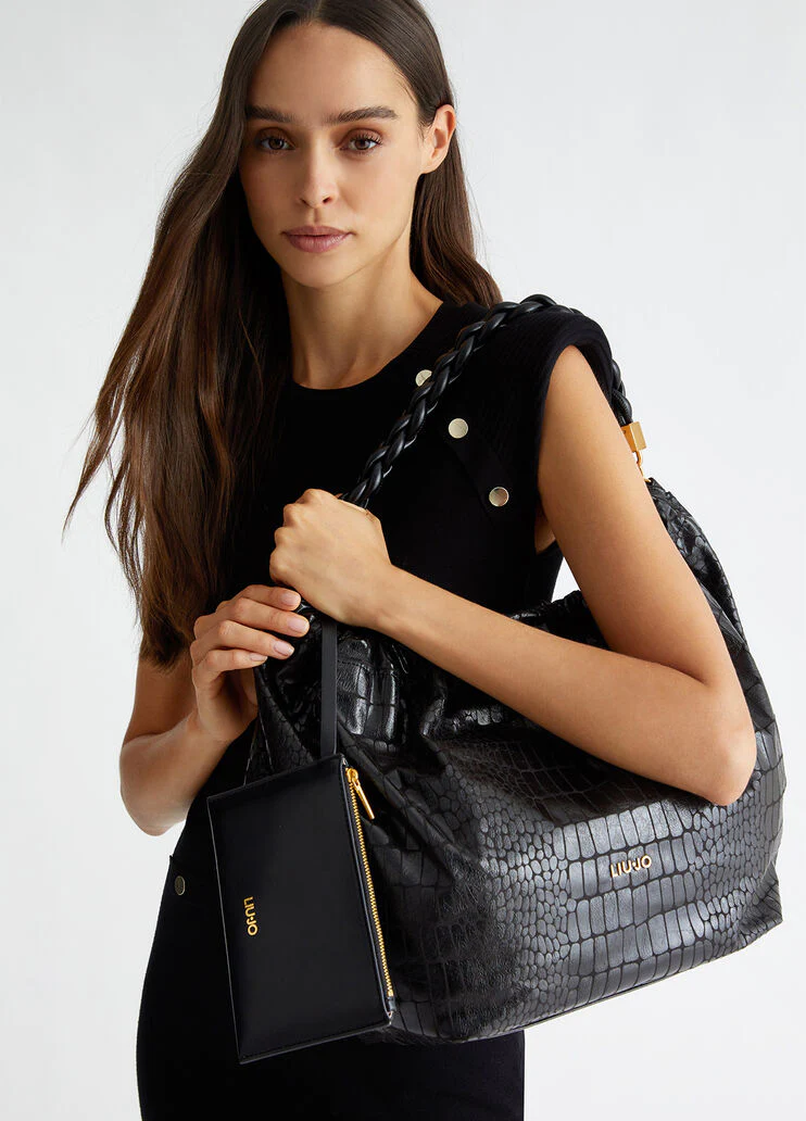 Crocodile-print handbag