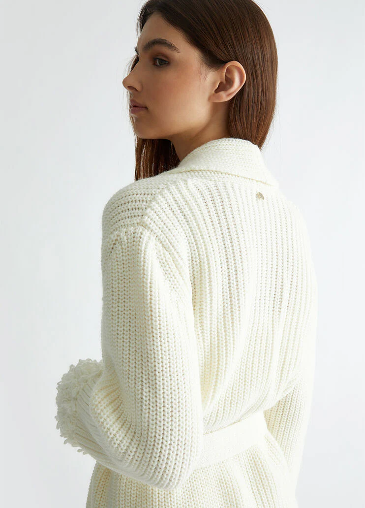 White wool cardigan