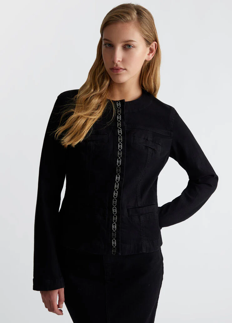 Denim jacket with logo