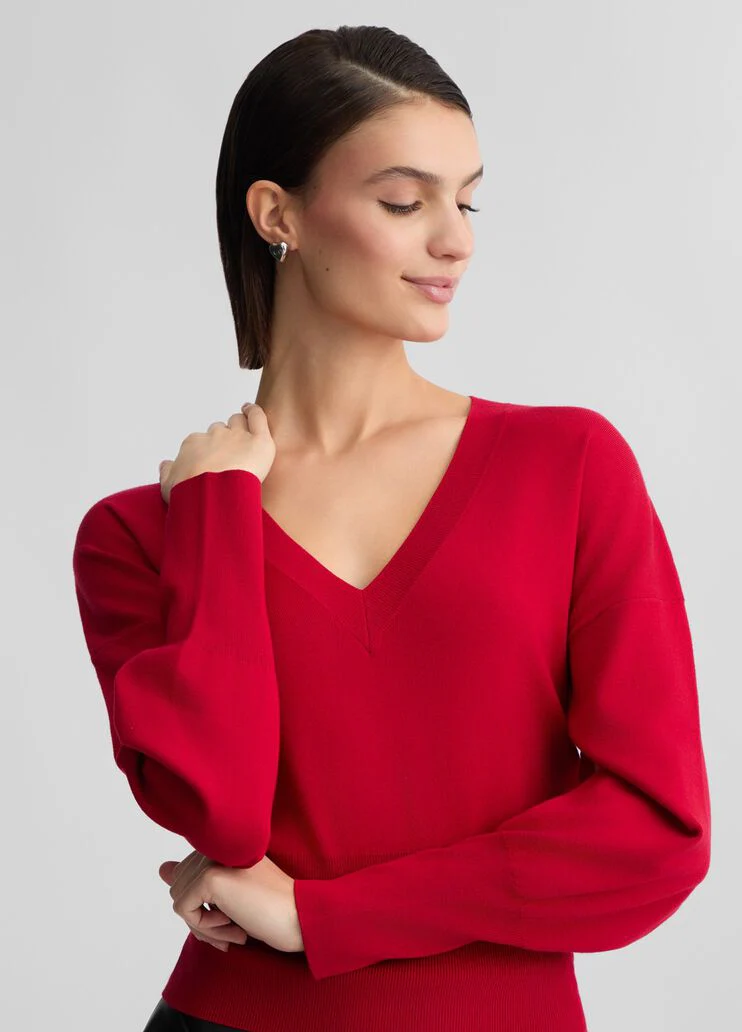 Red top with cut-out