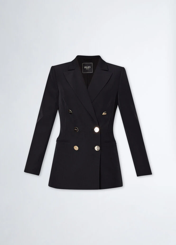 Double-breasted stretch blazer