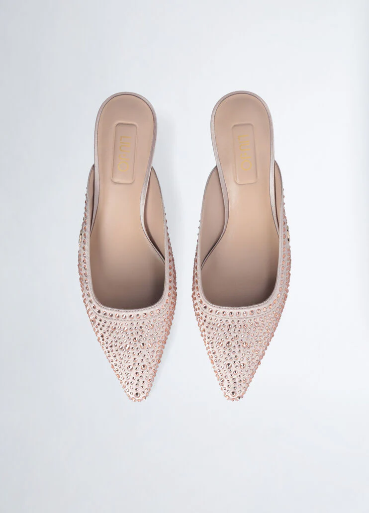 Full rhinestone mules