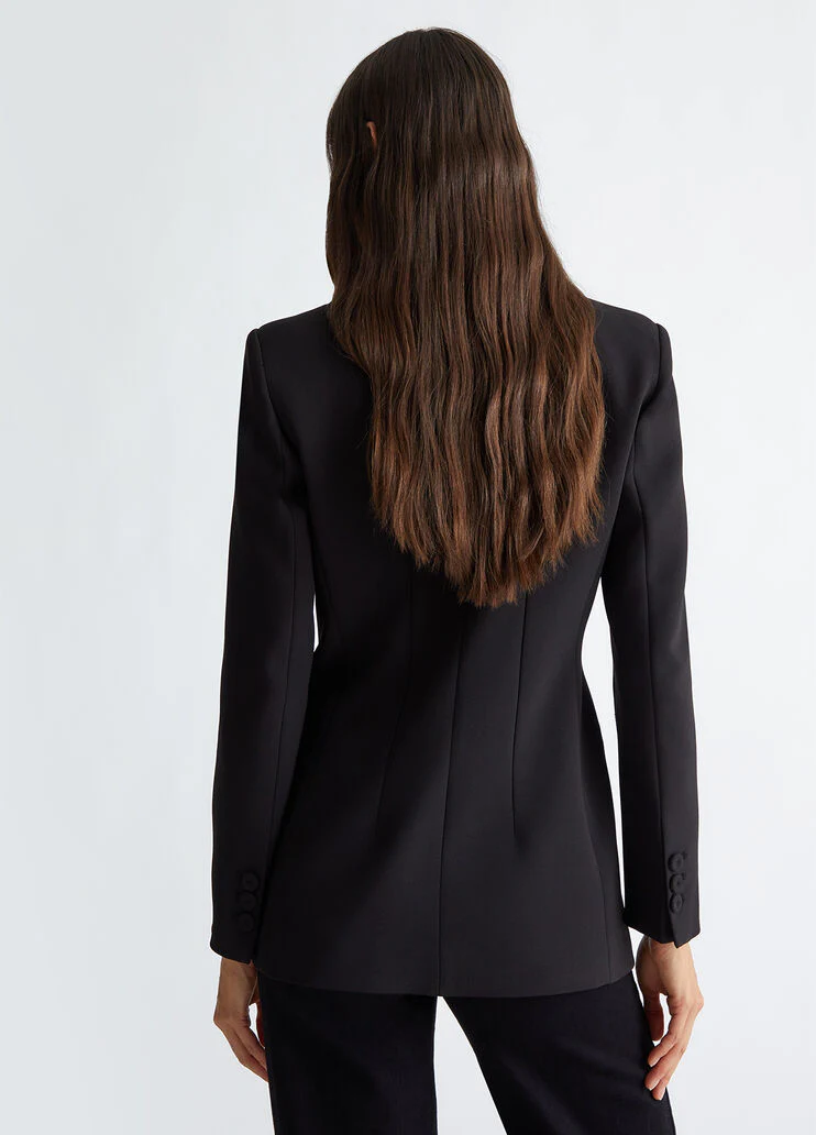 Double-breasted stretch blazer