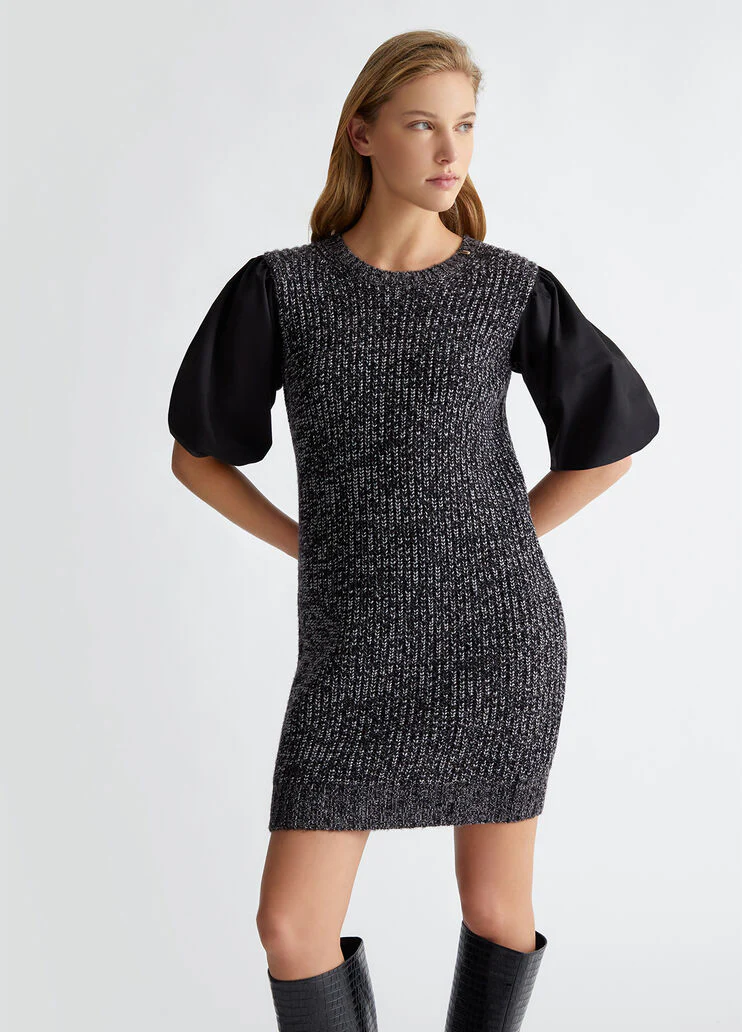 Wool and lurex knit dress