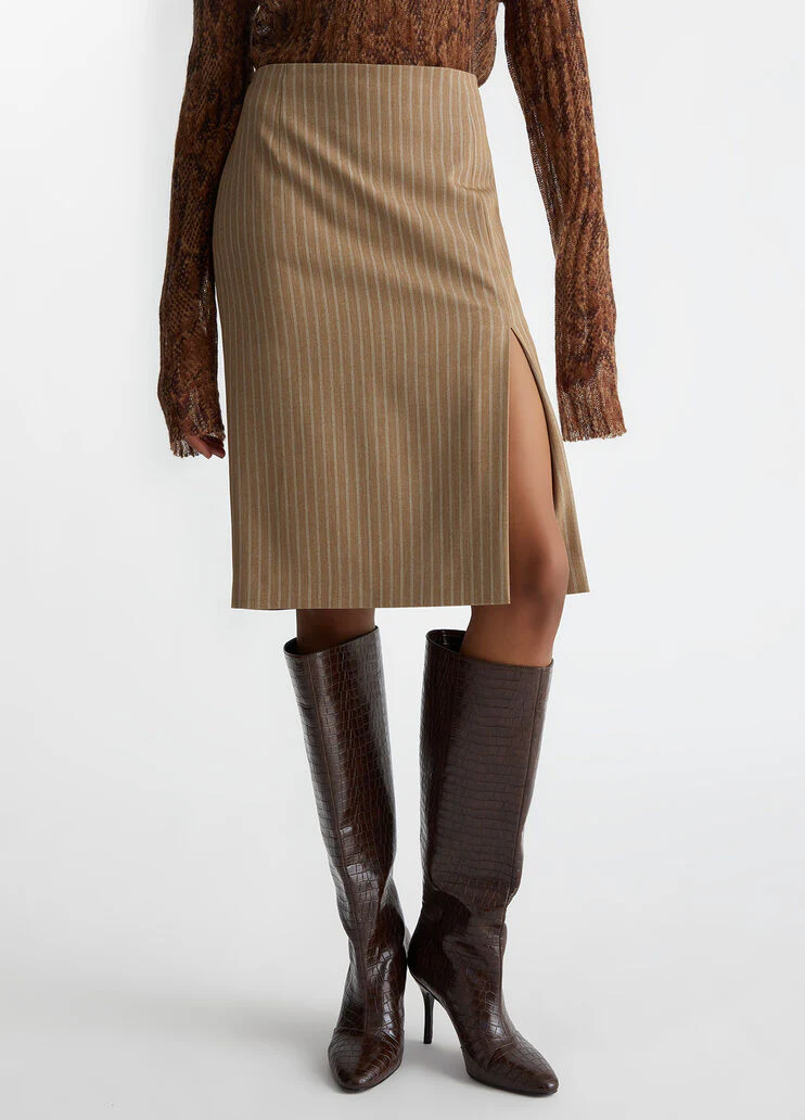 Pinstripe flannel skirt