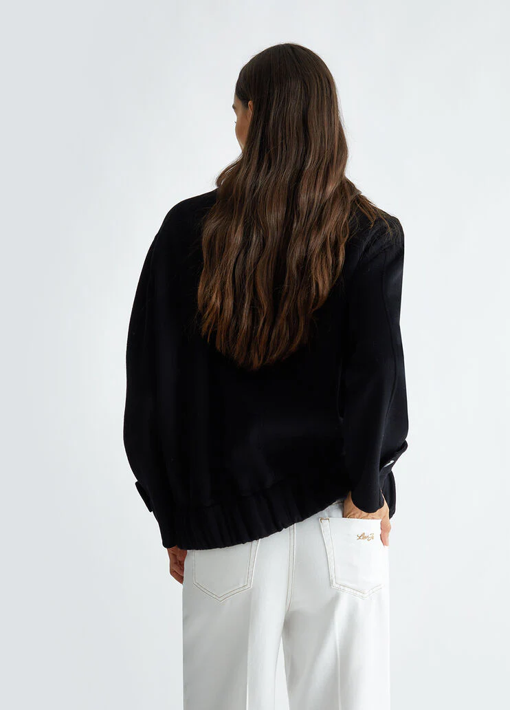 Wool-blend bomber jacket