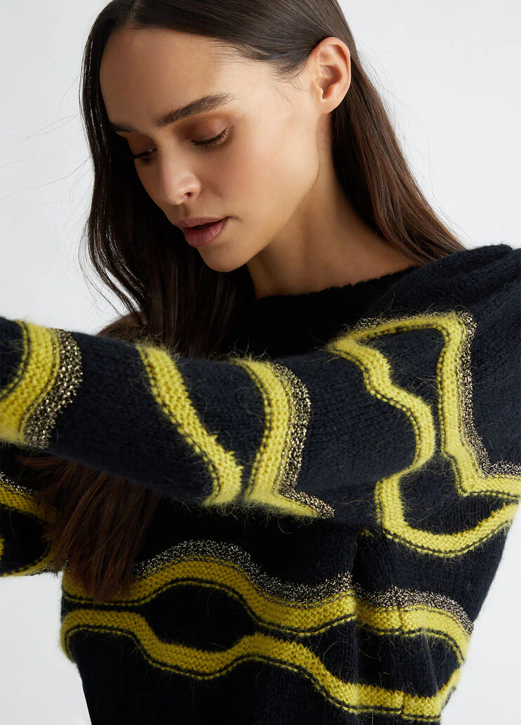 Alpaca-blend jacquard sweater