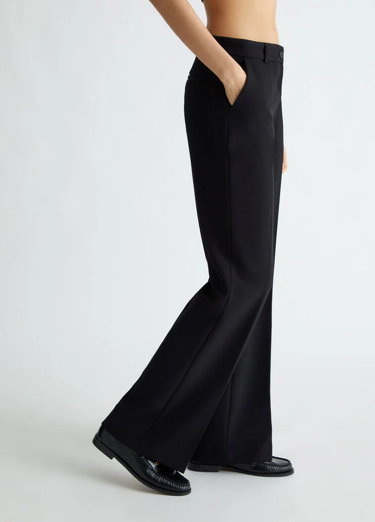 Flared crepe trousers