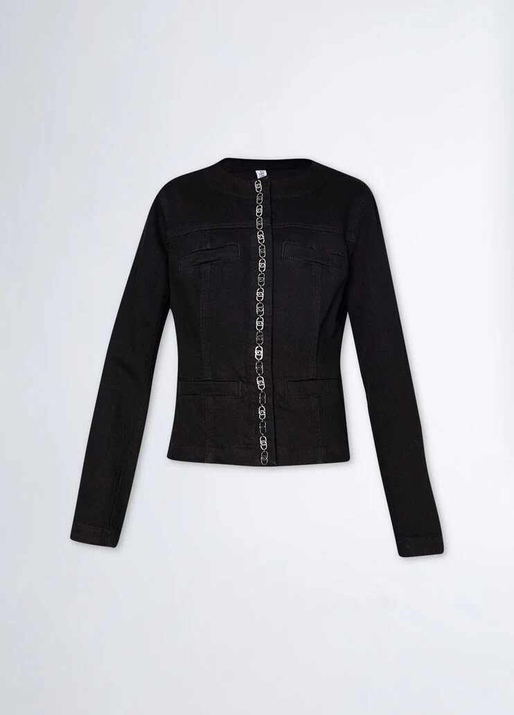 Denim jacket with logo