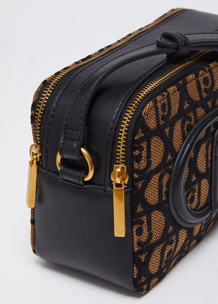 Jacquard crossbody bag with logo
