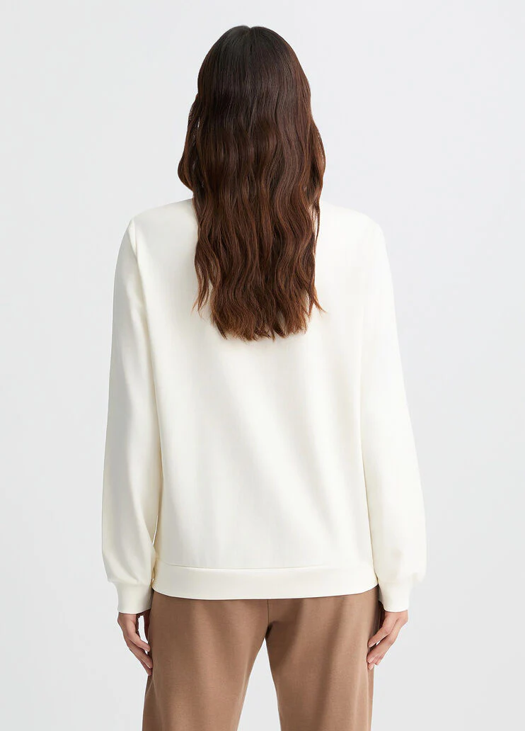 Sweatshirt with animal print and rhinestones